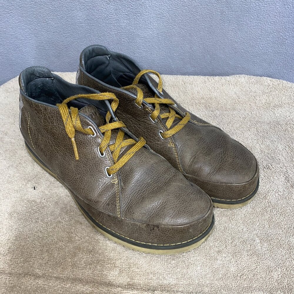 Ahnu Leather Lace-Up Casual Shoes Brown Comfort Oxfords Men’s Size 9.5